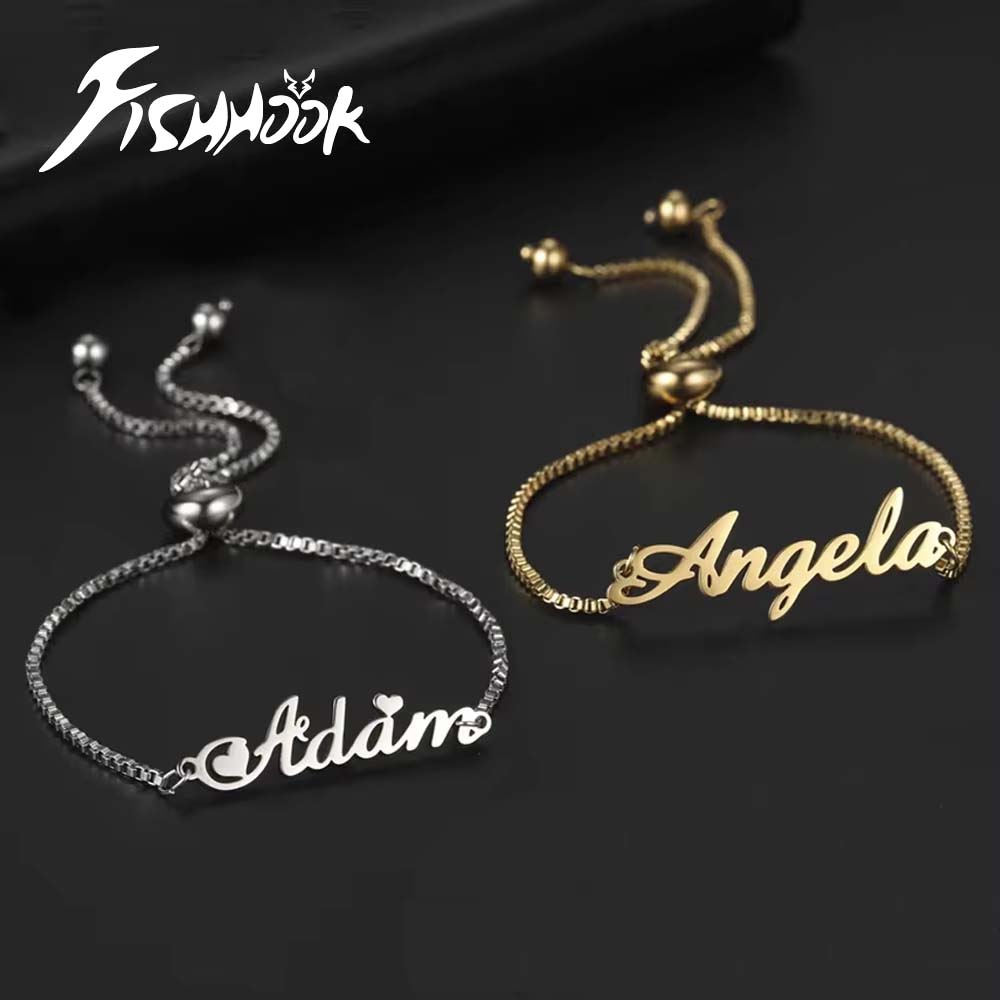 Personalized Name Box - Couple Personalized Name Bracelet Custom Gift