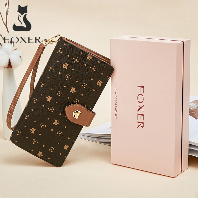 FOXER Women Long Wallet Card & - Monogram Keychain Leather review and price