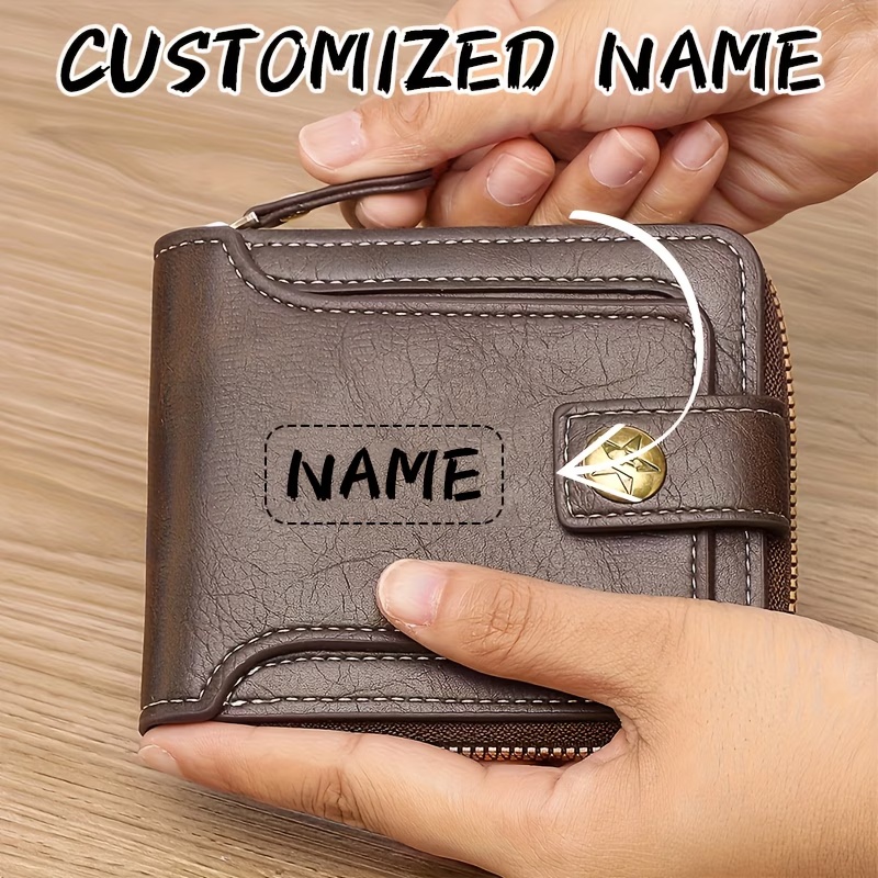 Custom Name Men's PU Wallet, C - Personalized Name Box review and price
