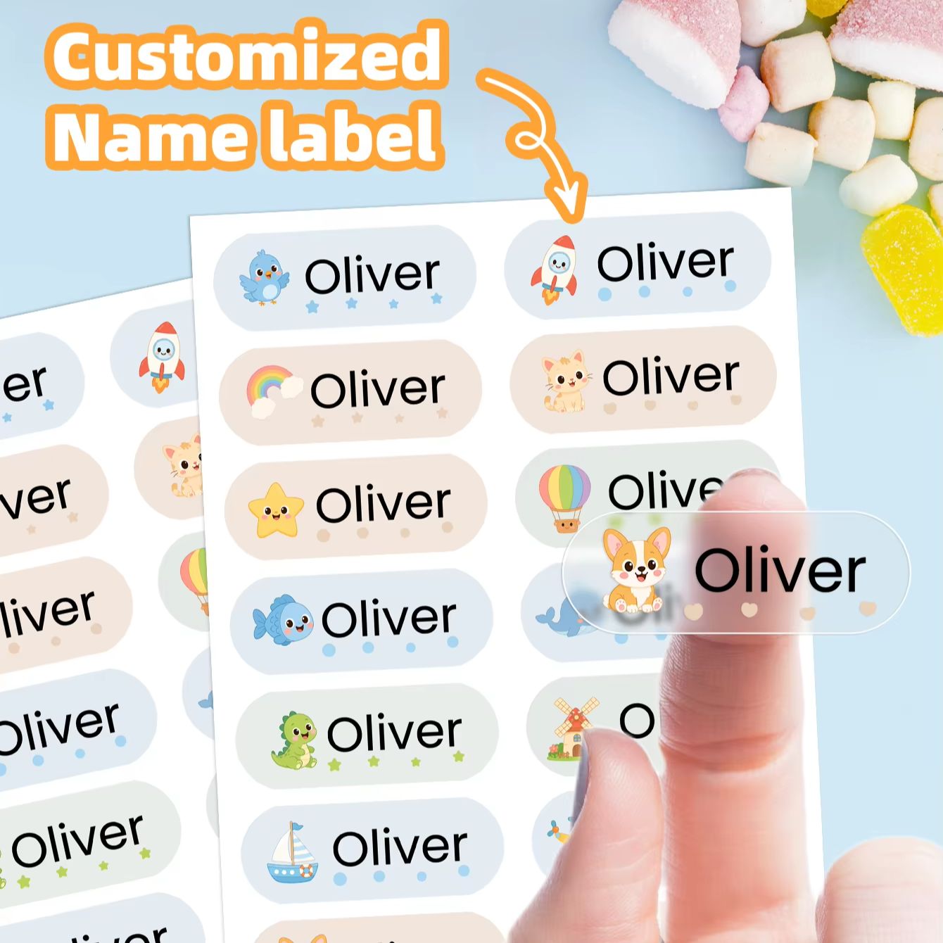1-400PCS Custom Cartoon Name S - Personalised Candle Label review and price