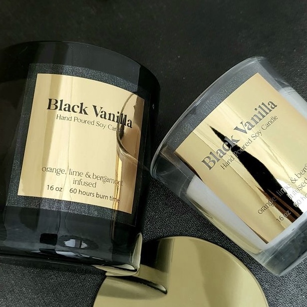Custom Shiny Gold Silver Stick - Personalised Candle Label review and price