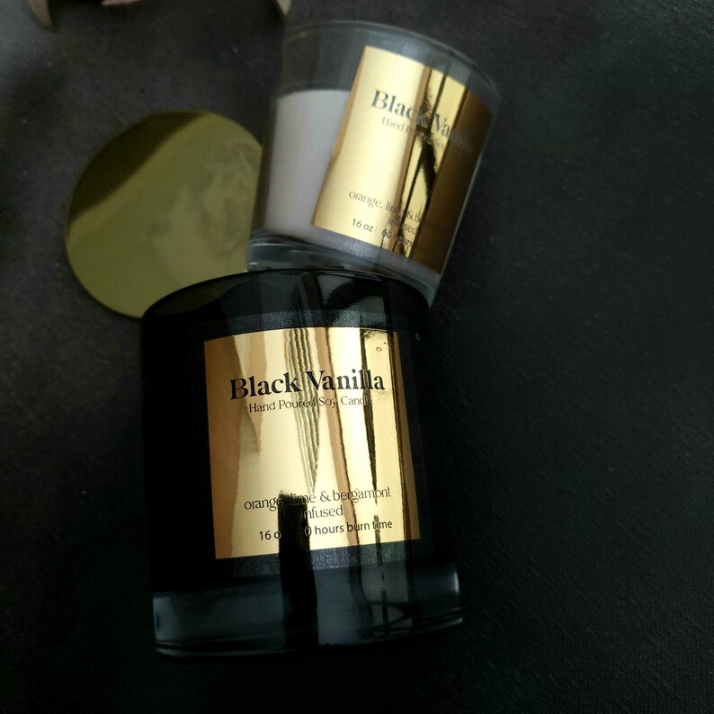 Custom Shiny Gold Silver Stick - Personalised Candle Label review and price