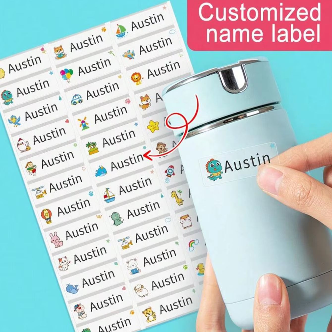 1-500PCS Custom Cartoon Name S - Personalised Candle Label review and price