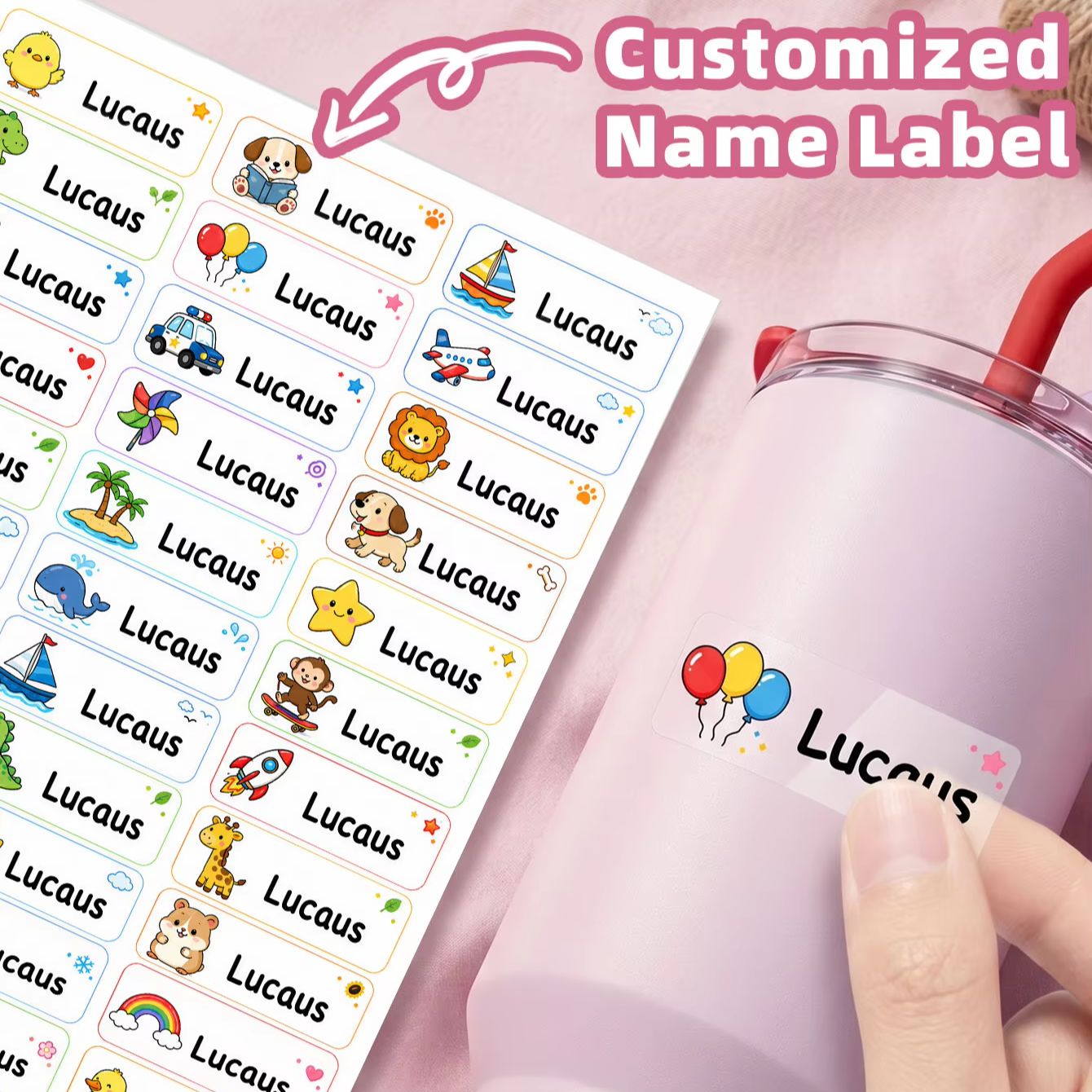 1-500PCS Custom Cartoon Name S - Personalised Candle Label review and price
